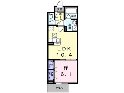 ボナール(1LDK/1階)の間取り写真