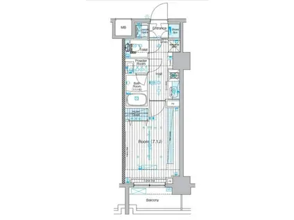 フュージョナル上十条(1K/9階)の間取り写真