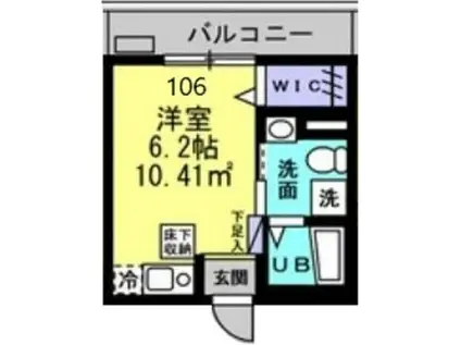 ラ・カーサ・ヴィータ(ワンルーム/1階)の間取り写真