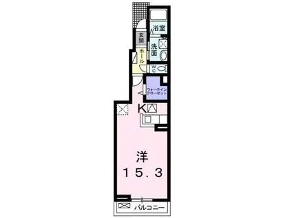 メゾンドソレイユ(1K/1階)の間取り写真