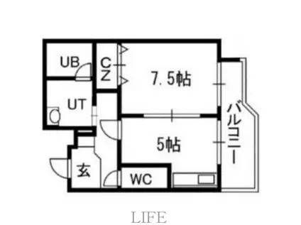 セントポーリアクレア(1DK/6階)の間取り写真