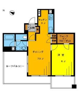 インペリアル代々木の杜(1LDK/6階)の間取り写真