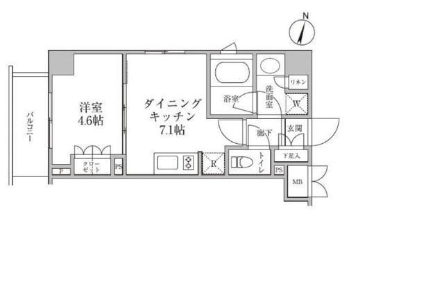 レジディア神楽坂II(1DK/3階)の間取り写真