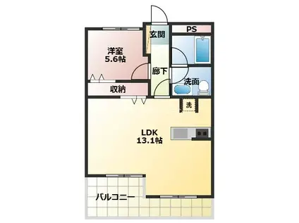 コナビレッジ(1LDK/4階)の間取り写真