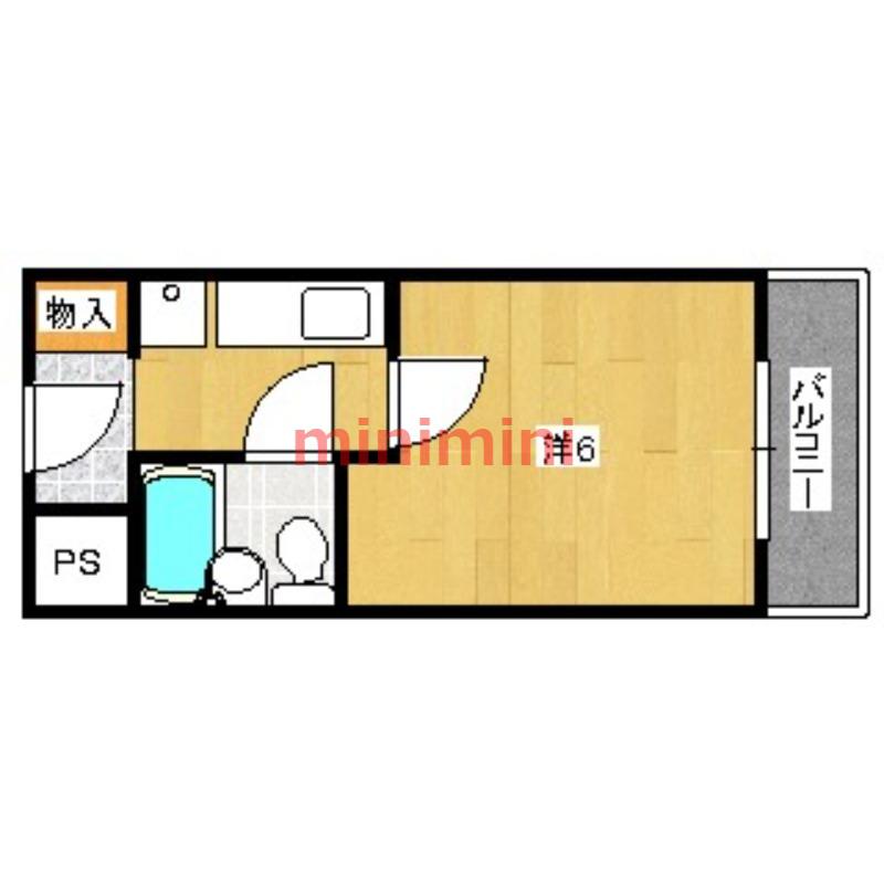 セルフハイム茨木(1K/3階)の間取り写真