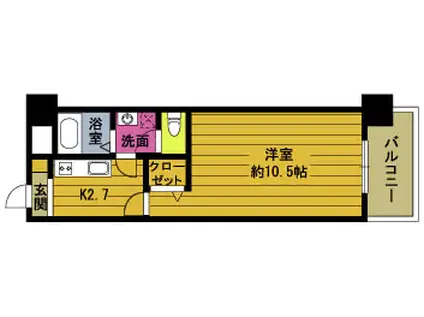 ガーデンハウス顕徳(1K/10階)の間取り写真