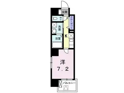 広島電鉄本線 天満町駅 徒歩3分 10階建 築7年(1K/10階)の間取り写真