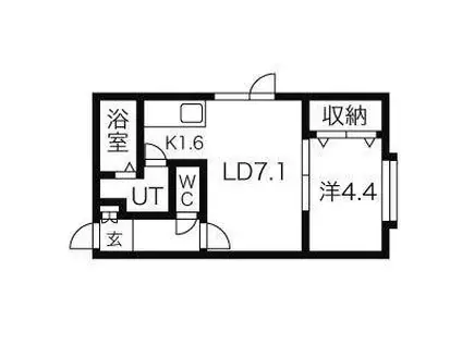 アークコート平岸48(1LDK/3階)の間取り写真