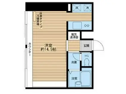 ビューテラス向丘(ワンルーム/9階)の間取り写真