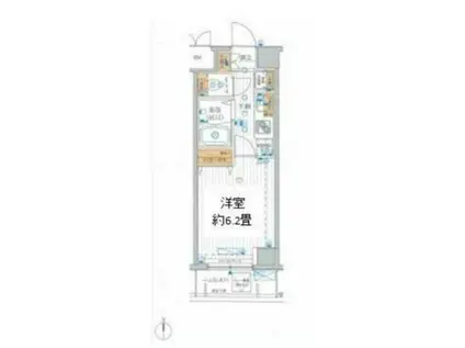 ル・リオン南砂町(1K/6階)の間取り写真