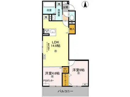 GRAMM北浜(2LDK/3階)の間取り写真