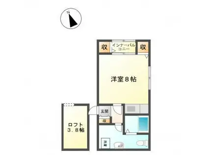 セゾンド・エル新津(ワンルーム/2階)の間取り写真