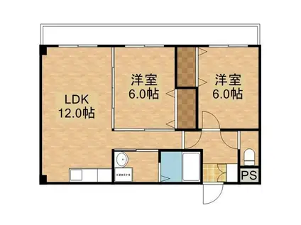 クレールエミナ(2LDK/2階)の間取り写真