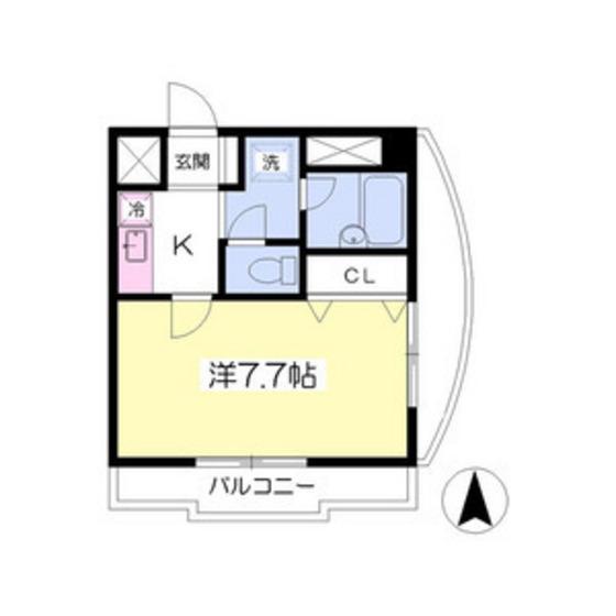 ロイヤルパレス駅西(1K/2階)の間取り写真