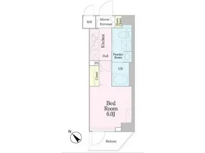 ハイズ西横浜(1K/2階)の間取り写真