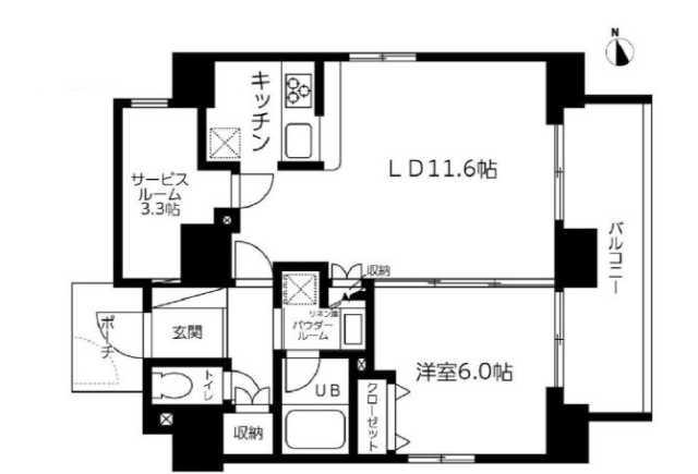 スカイコート蔵前II(1SLDK/14階)の間取り写真