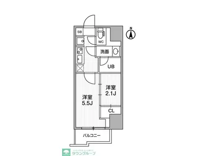 ドゥーエ亀戸III(2K/6階)の間取り写真