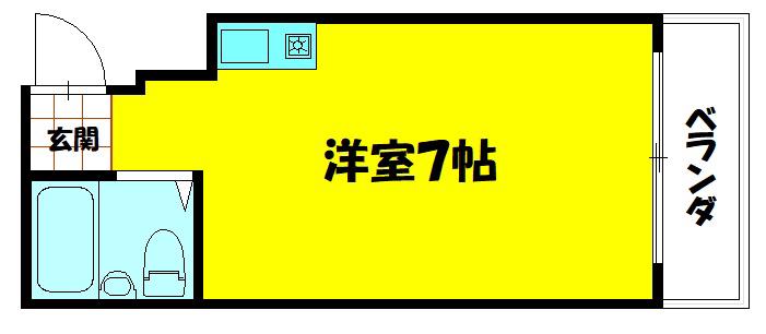 グローバルハイツPART12(ワンルーム/7階)の間取り写真