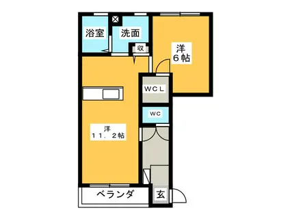 フォロロマーノゆき(1LDK/1階)の間取り写真