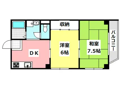 コーポマヤ(2DK/2階)の間取り写真