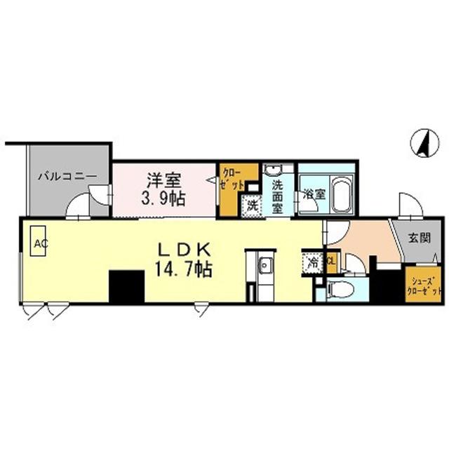 Y`S COURT東梅田(1LDK/9階)の間取り写真