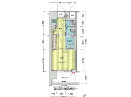 ファステート大阪アステール(1K/4階)の間取り写真