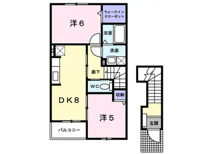 サンリット(2DK/2階)の間取り写真