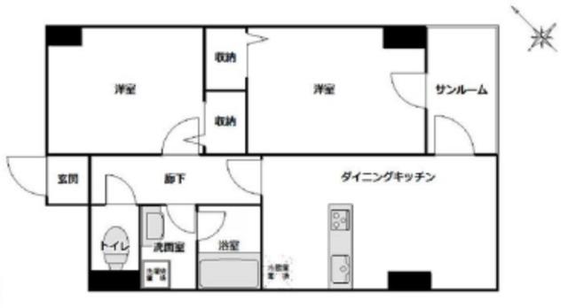 COCOハウス西葛西(2DK/10階)の間取り写真