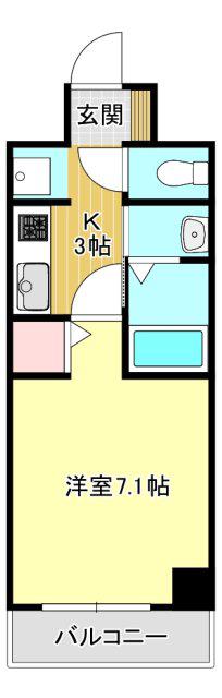 IS常盤(1K/5階)の間取り写真