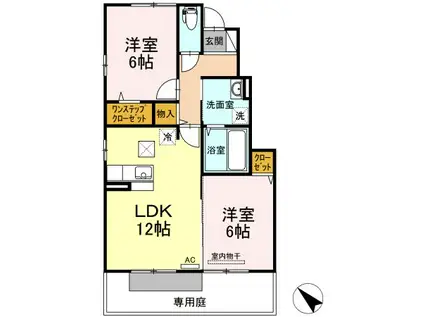 シャルマン・メゾン(2LDK/1階)の間取り写真