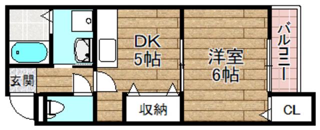 KURASU(1DK/2階)の間取り写真
