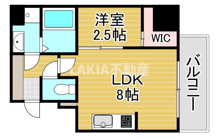 KRYSTAL FIMETHII番館(1LDK/9階)の間取り写真