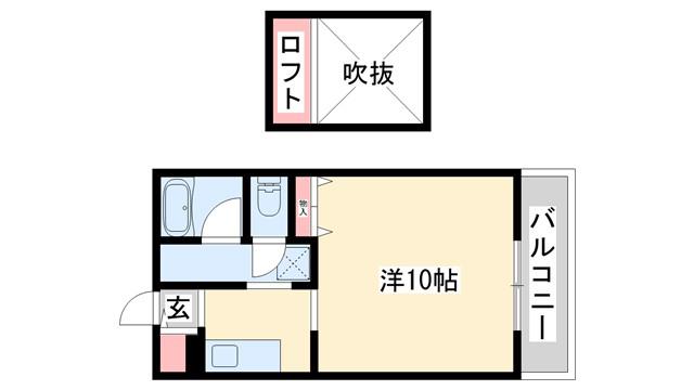 リトルガーデン(1K/2階)の間取り写真