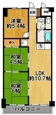メゾン三田赤坂(3LDK/5階)の間取り写真