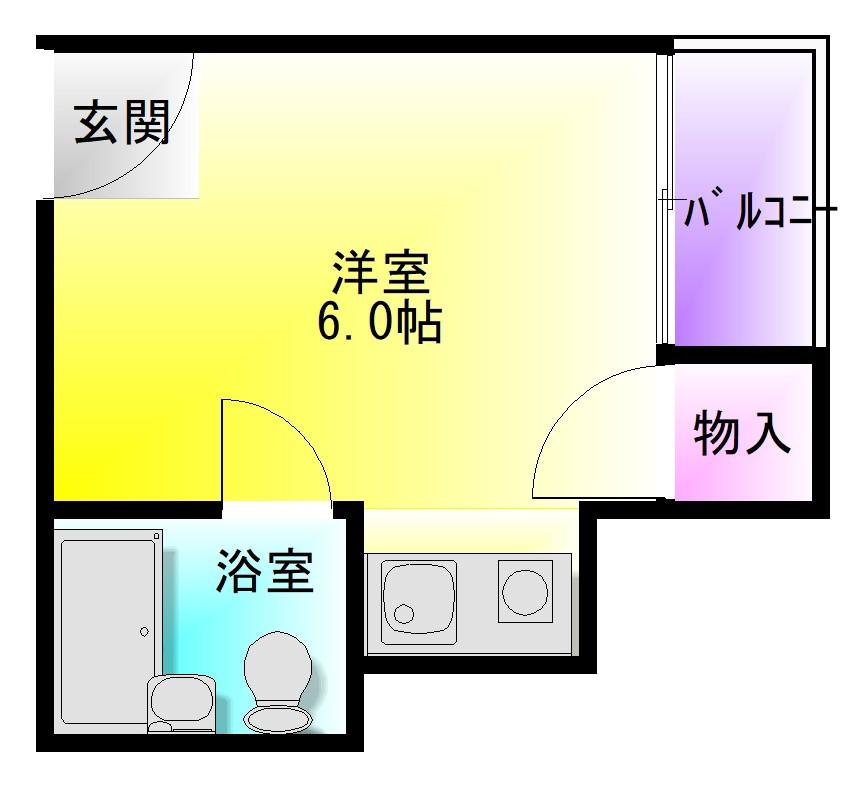 山田ビル(ワンルーム/4階)の間取り写真