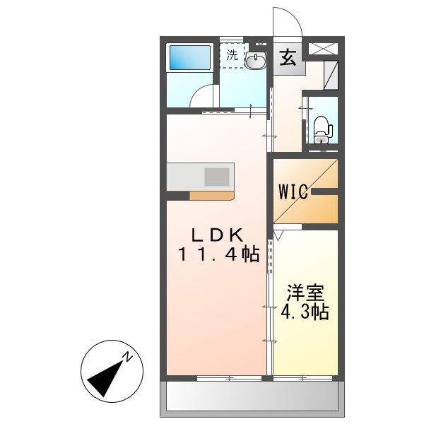 グランスイート II(1LDK/3階)の間取り写真