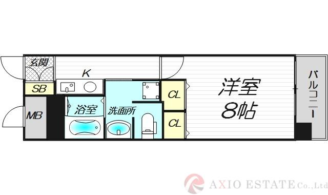 アスリート新大阪II(1K/7階)の間取り写真