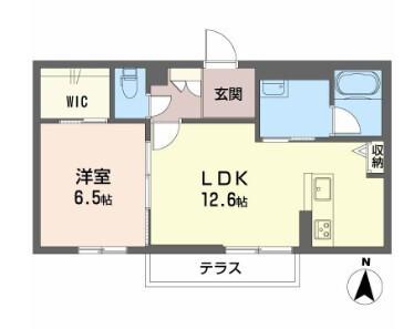 シャーメゾン英和(1LDK/1階)の間取り写真