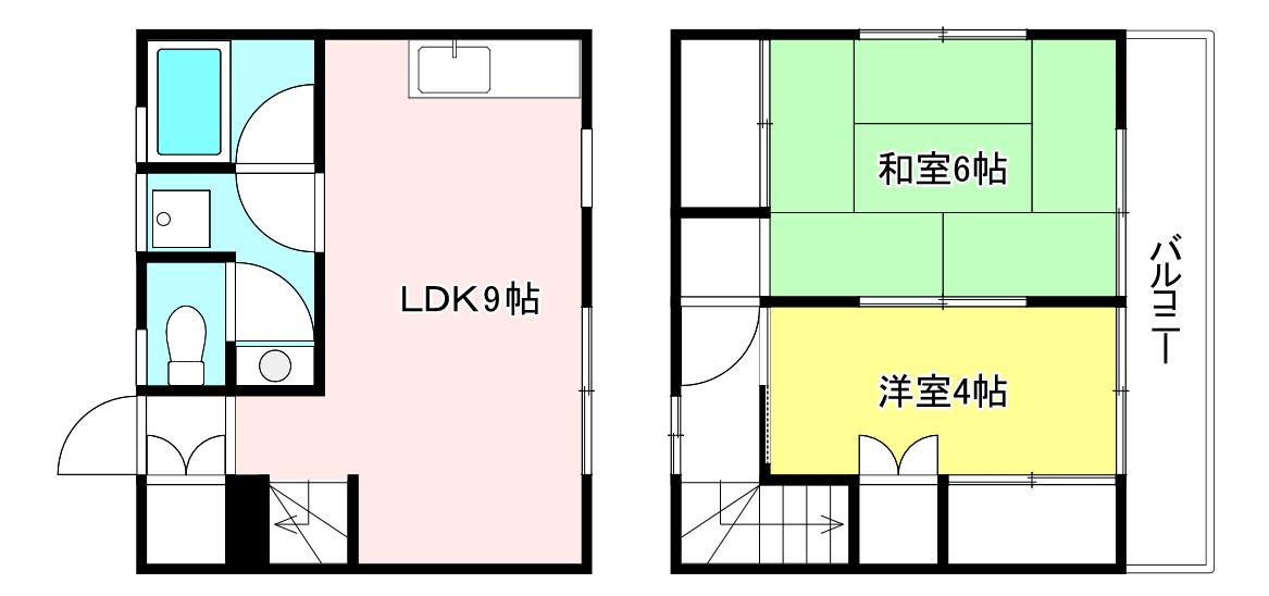 竹本ハイツ(2DK/1階)の間取り写真