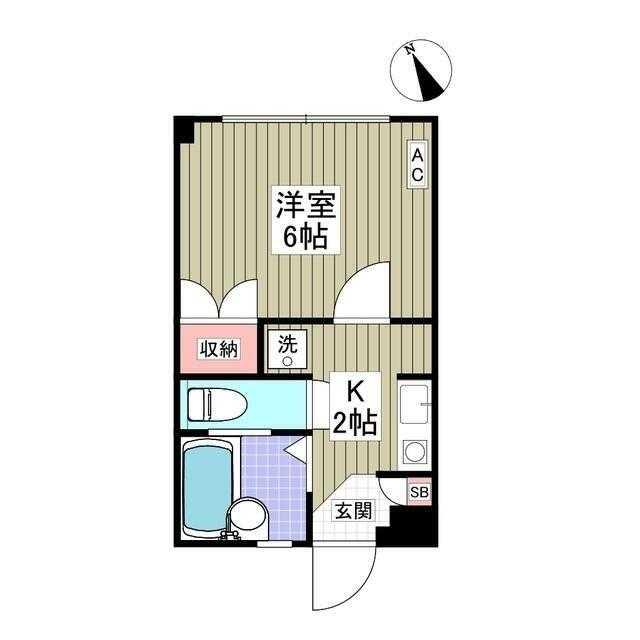 マルヴィエント湘南(1K/1階)の間取り写真