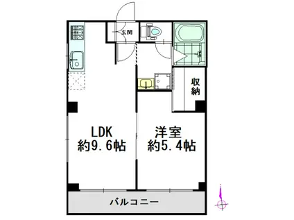 スナイプハイツ(1LDK/2階)の間取り写真