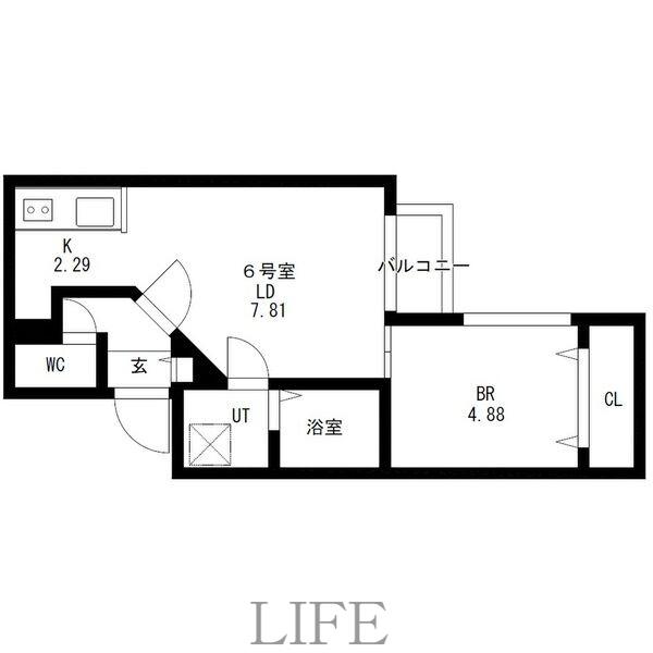 ディスティーノレジデンシア715(1LDK/3階)の間取り写真