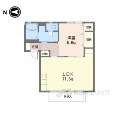 アルシオネA・B(1LDK/1階)の間取り写真