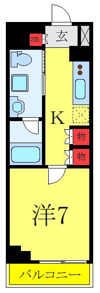 KDXレジデンス中板橋(1K/2階)の間取り写真