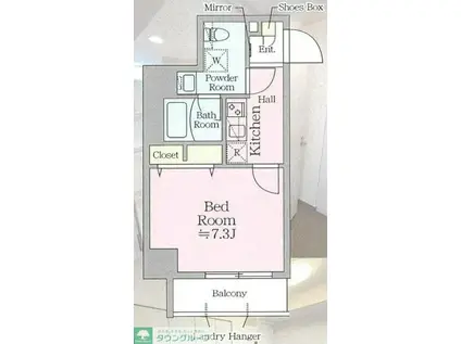 アイルグランデ東京竹ノ塚(1K/8階)の間取り写真