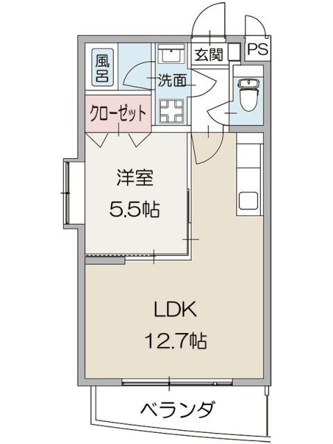 エバーグリーン(1LDK/3階)の間取り写真