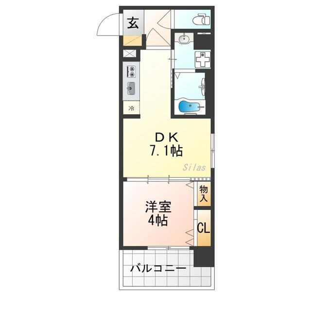 ベラジオ雅び京都西院II(1DK/5階)の間取り写真