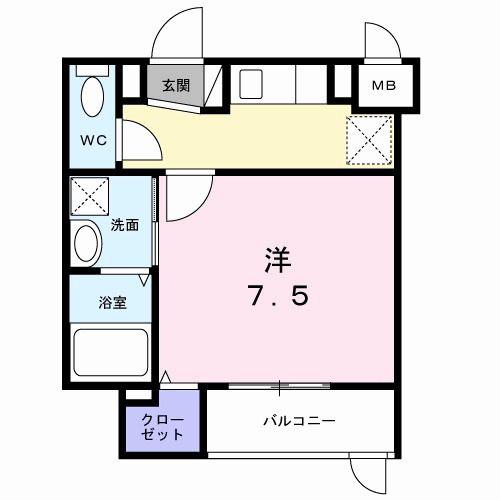 ヒカルサ神戸垂水山手(1K/3階)の間取り写真