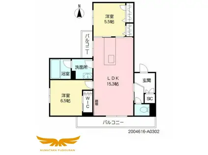 サンクフルール(2LDK/3階)の間取り写真