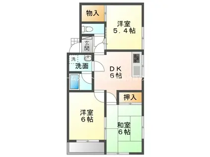 メゾン・ボナール(3DK/2階)の間取り写真